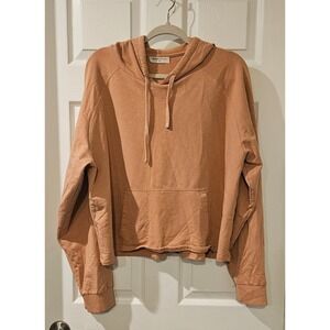Known Supply Cropped Hoodie 2XL Organic Cotton Lightweight Pullover Terracotta